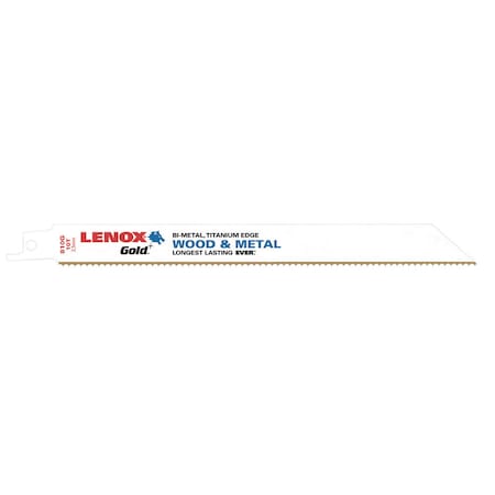 Lenox Lenox Gold 8 in. Bi-Metal Reciprocating Saw Blade 10 TPI 5 pk 21065-810G